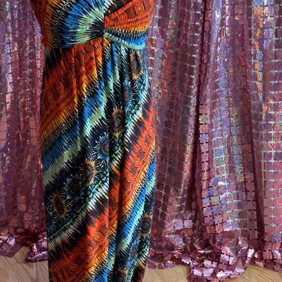 CHICOS tribal print maxi dress in size small - Picture 4 of 11